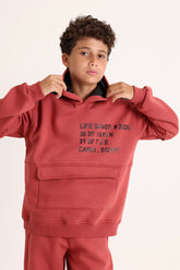 Sleeve Pocket Dark Red Pajama